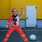 Eye Catching Toddler Red Ranger Dino Fury Muscle Jumpsuit Belt Headpiece